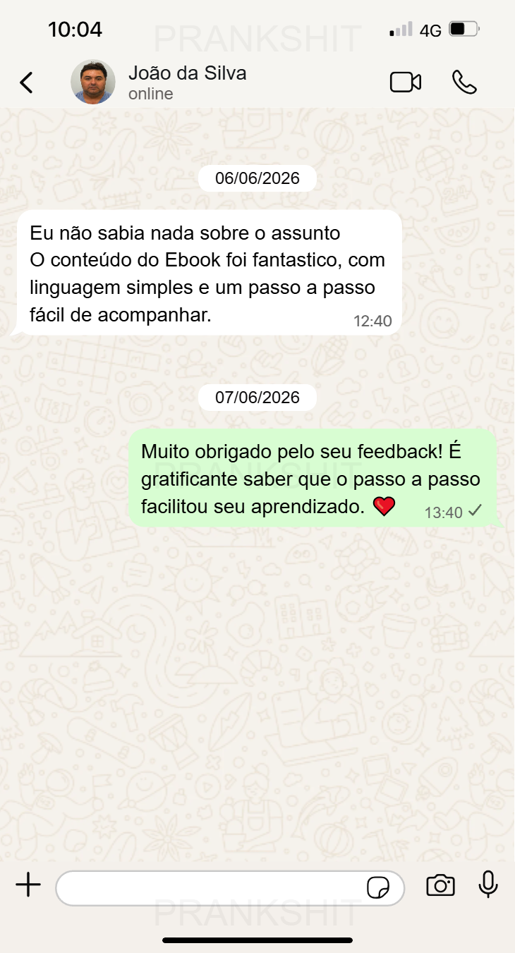 Depoimento de cliente sobre o conteúdo do e-book